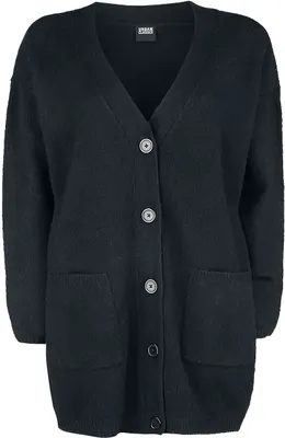 Produktbild von Urban Classics Cardigan Damen Ladies Chunky Fluffy Knit Cardigan schwarz XS