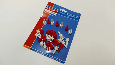 Produktbild von Legend Golf Step Tees 1 Inch 30 Stück Farbe: Rot und Weiss Holz