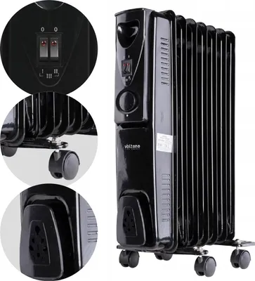Productafbeelding van 1500-watt elektrische verwarmingselement, 7 ribben, ribthermostaat, oliegevuld