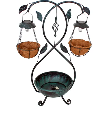 Produktbild von abc HOME | Pflanzständer mit Pflanzschalen | LED´s | Solarpanel | Lichtsensor | Kokosfaser | 81 cm H