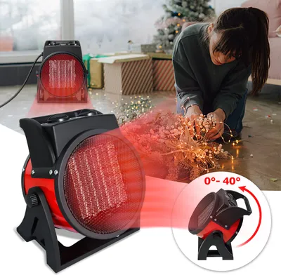 Obrázok produktu pre XMTECH keramický ohrievač s ventilátorom elektrický ohrievač vrátane 2 stupňov ohrevu 2 kW elektrický ohrievač s ventilátorom elektrický ohrievač stavebný ohrievač na stavbu garáž dielňa