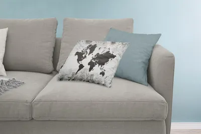 Produktbild von MuchoWow® Zierkissen Sofakissen Wohnzimmer Dekokissen 60x40 cm Weltkarte - Pflanzen - Blumen - Kopfkissen - Polster mit Foto