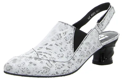 Produktbild von Simen Damen Sling Pumps 53261-36, 53261-37, 53261-38, 53261-39, 53261-40, 53261-41 SIM-8303A grau/schwarz 38