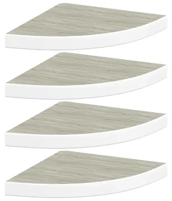 Image de Lot de 4 étagères d'angle flottantes imitation bois