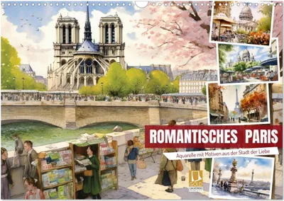 Produktbild von Romantisches Paris (Wandkalender 2025 DIN A3 quer), CALVENDO Monatskalender