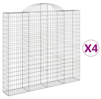 Immagine prodotto di vidaXL Gabbioni ad arco alto 4 pezzi 200x30x180/200cm Ferro zincato