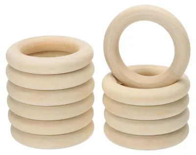 Houten ringen 55 mm, 20 Stück, naturbelassen, für Makramee & DIY