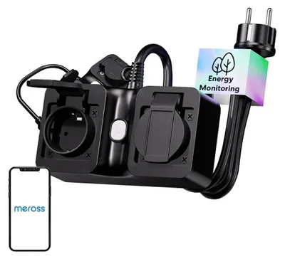 Obrázek produktu pro Napájecí lišta Meross Mop320Ma-Eu Wi-Fi 2 zásuvky Ip44