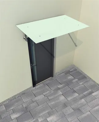 Produktbild von Glaszentrum Hagen - 120x90 cm Vordach für Weichglas - NeTransparent inkl. Stahlgriff