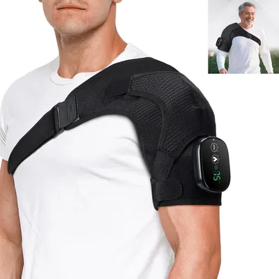 Produktbild von Schulterbandage,Kabellose Beheizte Schultermassageauflage,Schulterbandage Mit 3-Stufiger Wärme- Und Vibrationsfunktion,Touchscreen-Steuerung,5000mAh
