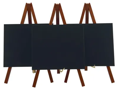 Productafbeelding van Securit® 3X Mini-schildersezel met whiteboard, mahoniehout