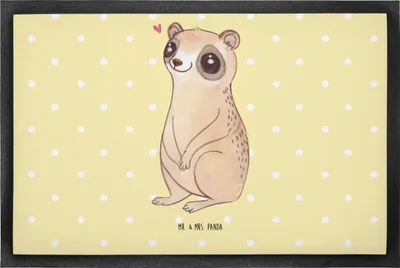 Produktbild von Mr. & Mrs. Panda fußmatte Plumplori Glücklich 50 x 75 cm - Gelb Pastell - Geschenk, Sauberlaufmatte, Lustige Sprüche, Abtreter, Schmutzmatte, Glück, Niedlich, hausmatte
