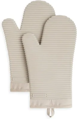 Produktbild von 2 Stück Ofenhandschuhe aus geripptem Silikon, hitzebeständig bis 500°f