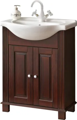 Image de Marron lavabo meuble bas de haute qualité salle de bains meubles 65cm