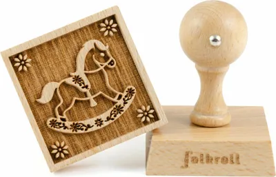 Immagine prodotto di Folkroll Keksstempel Schaukelpferd, 55x55 mm, Cookiestempel, Backstempel, Keks, Stempel, Motiv, Buchenholz, 334812