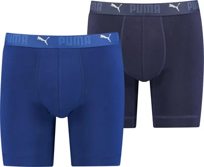 Produktbild von 2er Pack PUMA Sport Baumwolle Long Boxershorts Herren blue combo XL