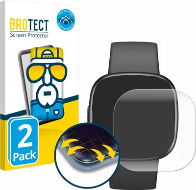Produktbild von 2x BROTECT Fullscreen Schutzfolie für Fitbit Sense 2 Displayschutz Folie Fullcover Klar Transparent