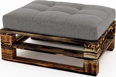 Produktbild von Lermowood Palettenmöbel Mpe Hocker 60 x 60 cm Geflammt | Europaletten Indoor und Outdoor Lounge Gartenmöbel Holz Gartenmöbel Set Lounge Möbel Terrasse Balkon Loft Stil Paletten