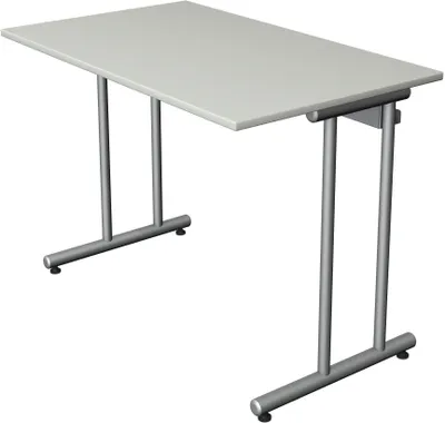 Produktbild von Schreibtisch start up Fuß silber 100x60x75cm lichtgrau
