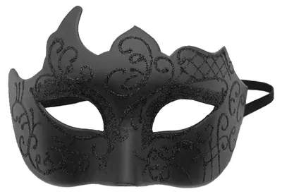 Venetianische Maske, schwarz, Ornamente, für Karneval & Halloween