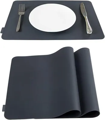 Produktbild von PolkaHome® Platzset Silikon 2er Set 44,5 x 29 cm Antirutsch Tischset Abwischbar Essplatzset für Kinder