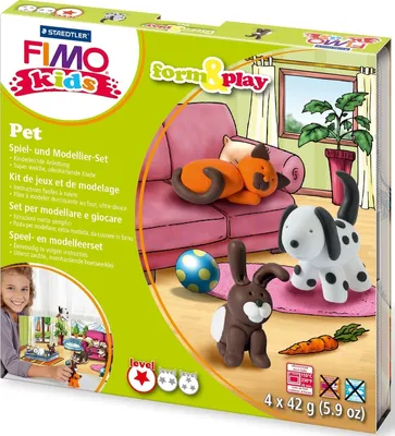 Produktbild von Modelliermasse Fimo Kids Form & Play Pets Packung mit 5 Stück
