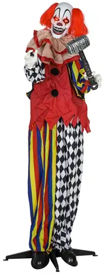 Zdjęcie produktu dla Outsunny Dekoracja na Halloween 173 cm Klown na Halloween z świecącymi oczami i dźwiękiem