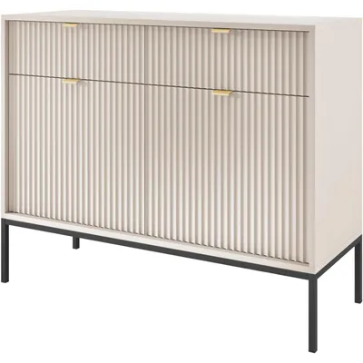 Produktbild von Kommode MOVA 01, Kaschmir, mit schwarzen Metallfüßen, 104x83x39 cm (B x H x T)