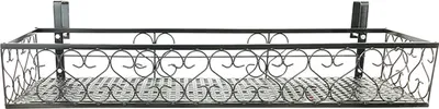 Produktbild von Eisen haengendes Blumengelaender Regal Korb mit Haken Balkon Pflanzgefaesse Staender Halter fuer Aussen 1-Tier