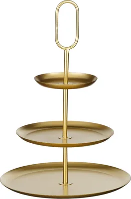 Produktbild von Mica Decorations Rama Etagère 3-stöckig - L38 x B38 x H55 cm - Metall - Gold