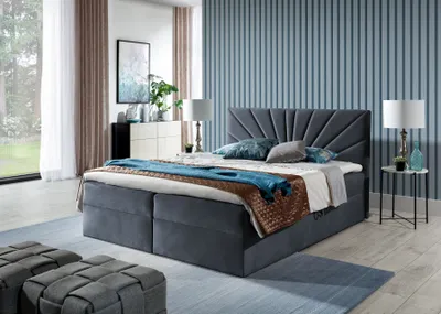 Produktbild von Boxspringbett Schlafzimmerbett CARERRA 200x200cm Anthrazit