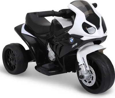 Image de HOMCOM Moto électrique enfants sous licence BMW S1000 RR, 3 roues, 6V et 2,5 Km/h, voiture électrique enfants avec effets lumineux et sonores, moto enfant, charge max. 20 kg, noir