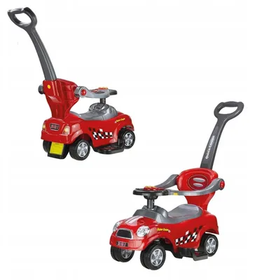 Produktbild von Rutscherauto mit Schiebestange Rot für Kleinkinder