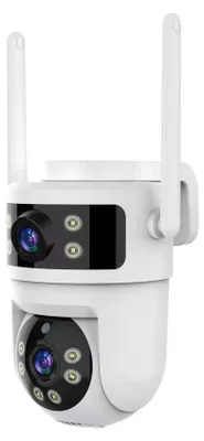 Image de Caméra de surveillance PTZ avec double objectif, 3 MP, Wi-Fi, détection de mouvement, audio bidirectionnel