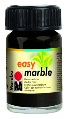 Produktbild von Marabu Marmorierfarbe "Easy Marble" schwarz 15 ml im Glas