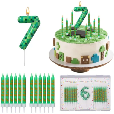 Productafbeelding van Geburtstagskaarsen met cijfers - 13 stuks in pixelstijl