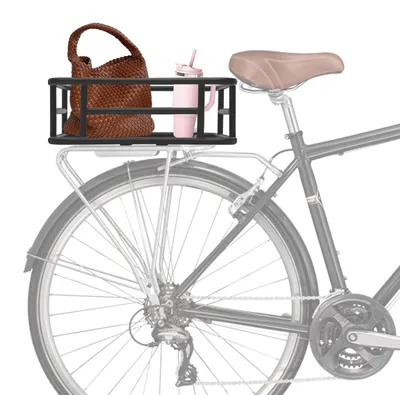 Obrázok produktu pre Košík na bicykel, zadný - čierny, s sieťkou - 45,5 x 32,5 x 15 cm
