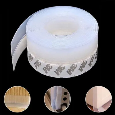 Produktbild von Silikonische Dichtband für Fenster und Türen, 45mm x 10m, Staub- und Lärmabdicht, Insektenschutzband für Häuser und Badezimmer