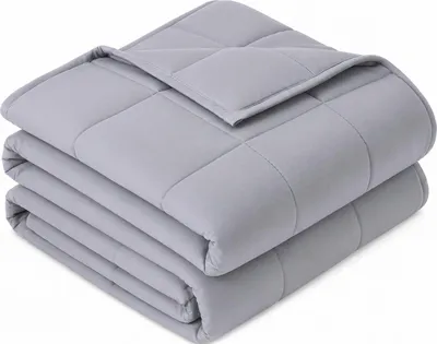Produktbild von Gewichtsdecke 9 kg, weiche Gewichtsdecke für Erwachsene, atmungsaktive schwere Mikrofaser mit Glasperlen, Decke für Sofa und Bett, alle Jahreszeiten, 150 x 200 cm, Grau
