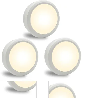 Produktbild von 3er Set LED Spots kabellos, batteriebetrieben, warmweiß 3000K, dimmbar, mit Fernbedienung & Touch, magnetisch oder klebend, Timerfunktion