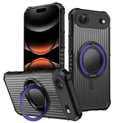 Produktbild von MagSafe Hülle für Apple iPhone 17 Air mit 360 Grad Ring Halter Kameraschutz Lila