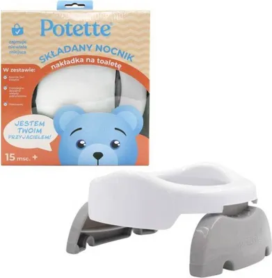Zdjęcie produktu dla 2w1 Potette Plus: Nocnik i wkładka do nocnika w kolorze białym i szarym