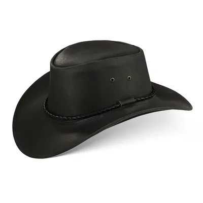 Produktbild von Herren Western Cowboy Rindsleder Hut JERO Größe S Schwarz