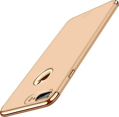 Produktbild von Handy Hülle Schutz Case für Apple iPhone 7 Plus Bumper 3 in 1 Cover Chrom Gold