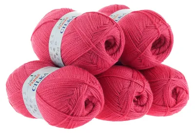 500g Strickgarn CILKA by VLNIKA Klassikgarn Strickwolle mit Schimmereffekt, pink