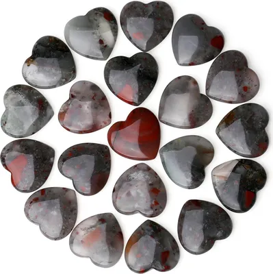 Produktbild von 20pcs Drachenblutstein Herz Natürliche Edelsteine Poliert Chakra Reiki 20mm