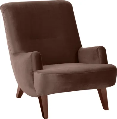 Produktbild von Max Winzer Sessel Brandford - Samtvelours braun - Maße: 71 x 101 x 80 cm