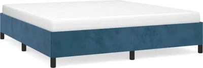 Produktbild von vidaXL Bettgestell ohne Matratze Dunkelblau 180x200 cm Samt