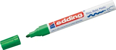 Produktbild von Glanzlack-Marker edding 750 grün Packung mit 10 Stück