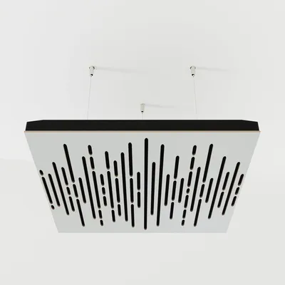 Immagine prodotto di Set di 4 pannelli acustici a soffitto modello WAVE, in velluto, 50x50x5 cm, bianco/nero